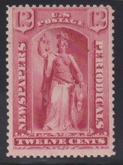 US Newspaper Stamps #PR82 LH F - VF Pristine OG LH - Rich Deep Carmine Cat Value: $200