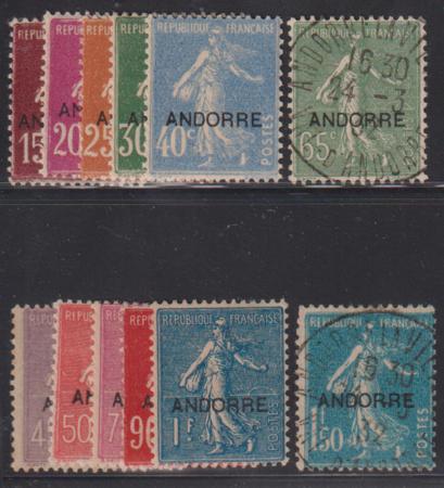 Andorra #6-17 LH and Used  F Lower Values to set - 2 used Cat Value: $247.25