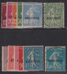 Andorra #6-17 LH and Used  F Lower Values to set - 2 used Cat Value: $247.25