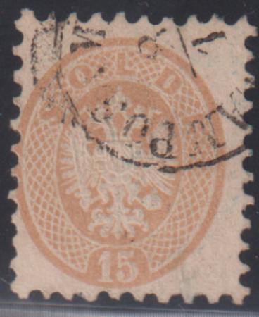 Austria - Lombardy Venetia  #19 Used F Small. Faults - thin sealed tear, pinhole Cat Value: $200