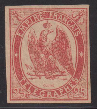 France Telegraph #YV1 VF OG Small Thin Cat Value: $825/750