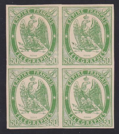 France Telegraph #YV2 Mint VF NG Signed Calves & others Cat Value: $4400/4000