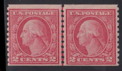 US Washington - Franklin #454 Hinged F Type II Line pair Cat Value: $400