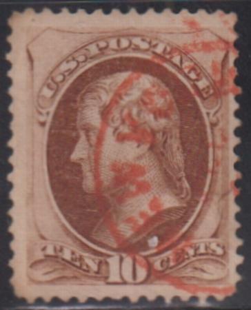 US Bank Notes #161 Used F - VF Nice Red NY Cancel Cat Value: 25+