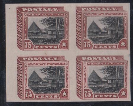 Liberia #124var Mint Hinged VF NGAI Margin Imperf Block of 4