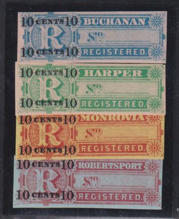 Liberia #F6-9 Mint Hinged VF Imperf Set Cat Value: 40