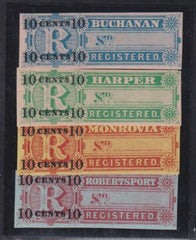Liberia #F6-9 Mint Hinged VF Imperf Set Cat Value: 40