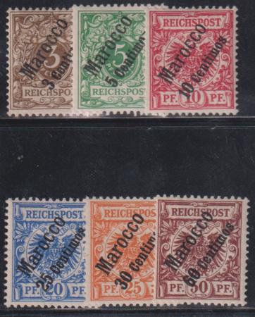 Germany Office in Morocco #1-6 Hinged Hinged F - VF Cat Value: 83.50