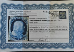 US Classics #9 Mint F - VF No Gum Pos. 82 R1L Doporto Cert Cat Value: $260