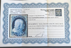 US Classics #22 Mint F Type IIIa No Gum Clipped Perfs top & right Doporto Cert pos 74L4 Cat Value: $850