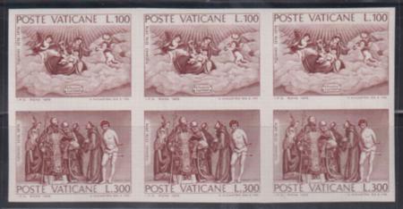 Vatican  #591 NH XF Imperf Proof block of 3 pairs, with APS cert Sassone Cat Value: $1750