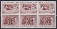 Vatican  #591 NH XF Imperf Proof block of 3 pairs, with APS cert Sassone Cat Value: $1750