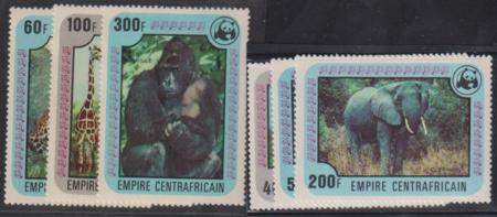 Central African Republic #323-8 NH Mint VF WWF Cat Value: $34.10