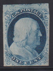 US Classics #9 Mint F - VF unused, No gum 3 large Margins with PF Cert as genuine Cat Value: $280