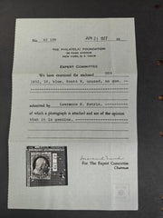 US Classics #9 Mint F - VF unused, No gum 3 large Margins with PF Cert as genuine Cat Value: $280