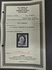 US Classics #23 Used AVE Clearly recut at bottom, Weisz Cert Cat Value: $1200