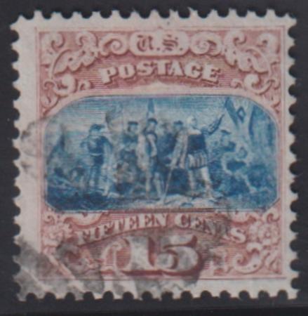 US 1869 Pictorials #118 Used F - VF Light Cancel - design totally clear, Crisp impression - Large Margins! Cat Value: $850