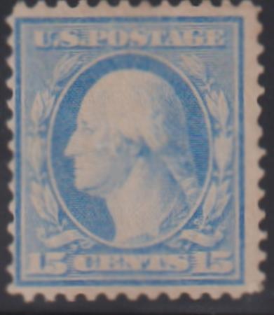 US Washington - Franklin #366 Hinged Mint F 15c blue paper Cat Value: $1300