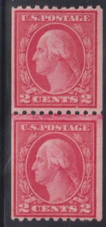 US Washington - Franklin #487 NH Mint F - VF Line pair - Fresh! Cat Value: $275