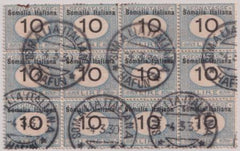 Italian Somalia #J41 Used  Nice block of 12 Cat Value: $780