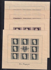 Austria #B185-88 Mint   Renner Sheets unused 3 sheets NH B187 has dist. Gum on one stamp Cat Value: $2000 E2500