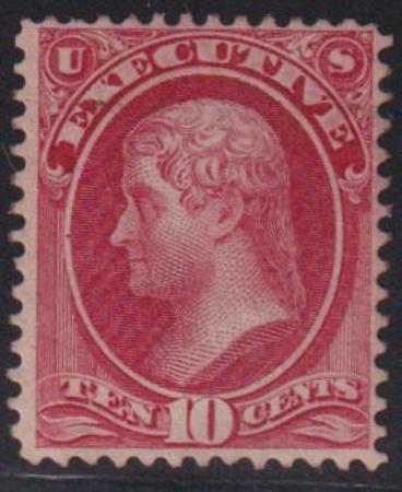 US Officials #O14 Mint  F - VF Regummed - Bright Color Cat Value: $600 as no gum