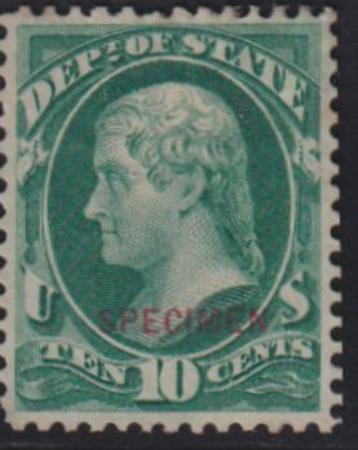 US Officials #O62s Mint  VF - XF Specimen Overprint No gum as issued Cat Value: $725 as 85