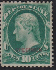 US Officials #O62s Mint  VF - XF Specimen Overprint No gum as issued Cat Value: $725 as 85