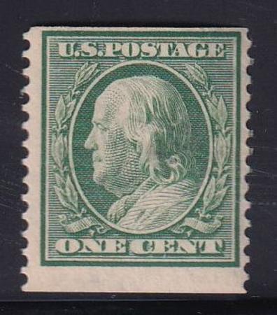 US Washington - Franklin #387 NH  F + Tall genuine pristine coil Cat Value: $400