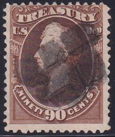 US Officials #O113 Used  F + Clearly soft wove paper Cat Value: $750