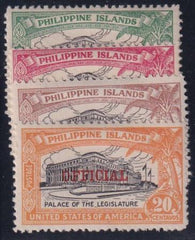 Philippines #O1-4 Mint Hinged  F - VF Cat Value: $21.75