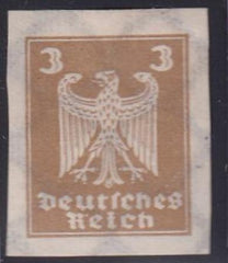 Germany #330a variety (355uyo)  Mint Hinged  XF Imperf, Jumbo Margins, Signed GPSY. Unpriced in Michel