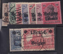 Belgium -German Occupation #N1-9 LH Used  F - VF Mixed Mint & Used Cat Value: $33.50