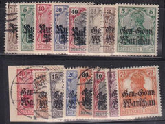 Poland - German Occupation #N1-16 Hinged Used  F - VF Mixed Mint & Used Cat Value: $63.25