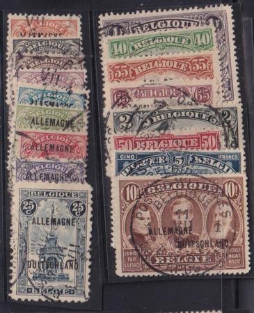 German Occupation - Eupen & Malmedy #1N1-17 Used  F - VF Nice Set all signed Krass Mostly VF Cat Value: $160.20