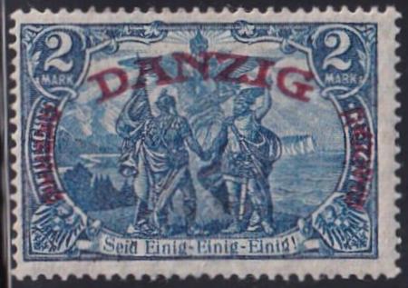 Danzig #48 Used  Pinhole DG & offset Cat Value: Mi: 1400 Sc: $1200