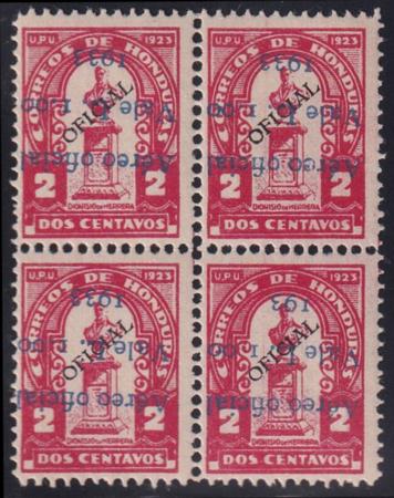 Honduras #CO38a variety Mint Hinged  F - VF Inverted Overprint "193" for 1933