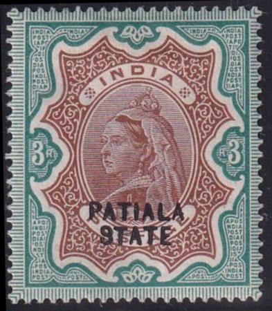 India - Patiala State #24 Mint Hinged  VF Cat Value: $375