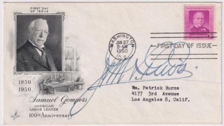 US 988 FDC signed by John L. Lewis, Labor Leader