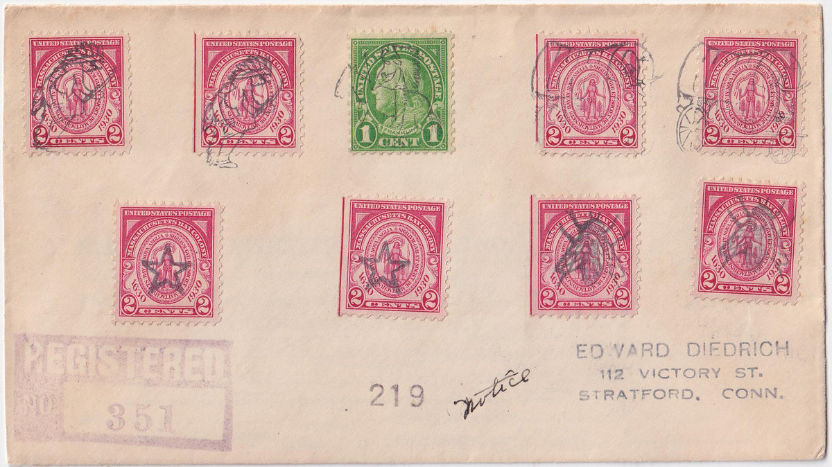 US 1930 Connecticut, Plantsville Cover, 9 Fancy Cancels -Fly, Indian, Wagon, Indian on Horseback