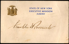 US  Autograph - Franklin D. Roosevelt as Governor of NY