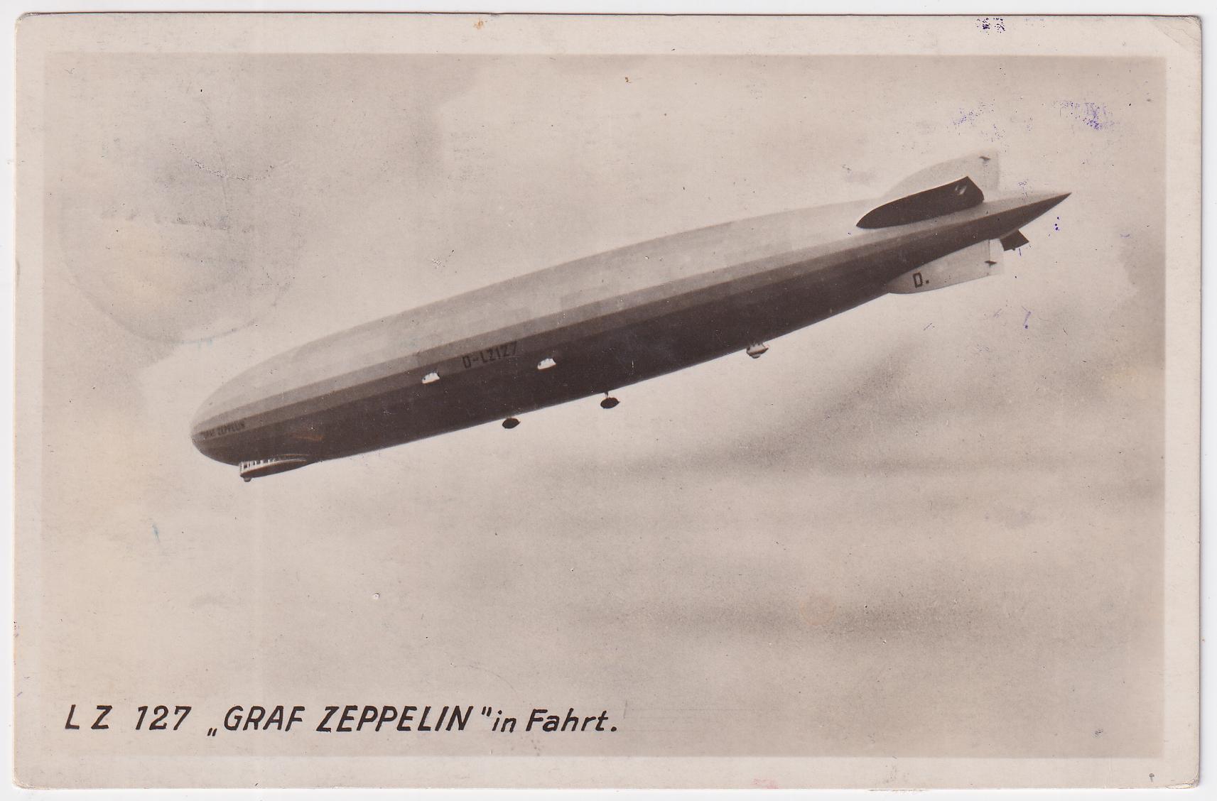 Germany 1929 German Hamburg Flight on PC of Zeppelin