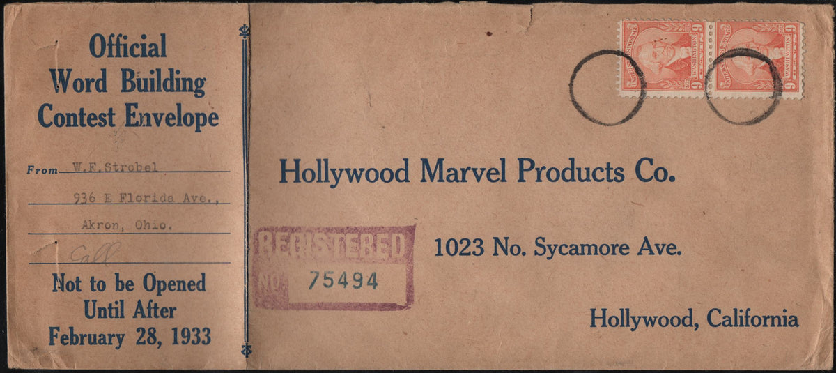 US Ohio, Akron 714 on Registered Fancy Cancel, Circle