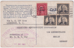 US 1928 Zeppelin Flight on PPC for Bamburger's WOR Radio Station