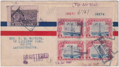 US 1928 C11 PB + E15 on Commercial Registered Special Delivery Airmail Cover