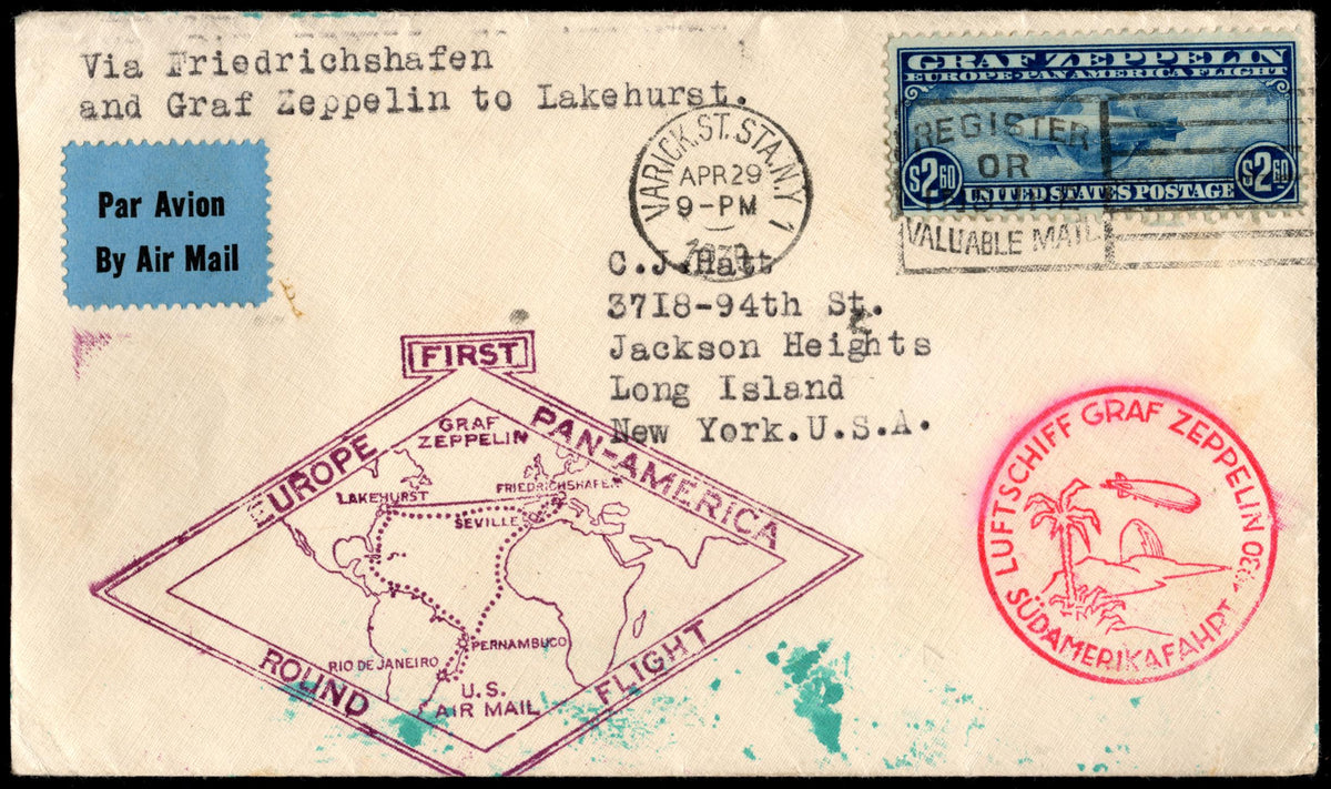 US 1930 C15 F-VF Stamp on VF Cover Sent to Long Island ,NY