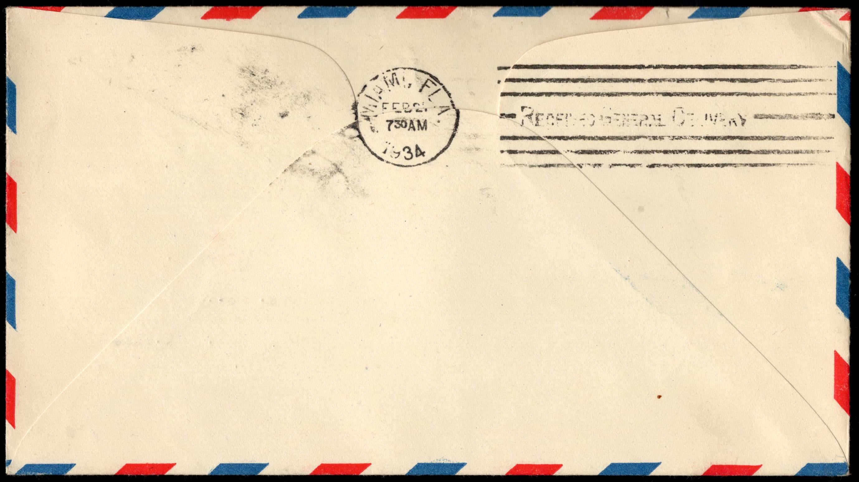 US 1934 First Flight on UC7 from Richmond VA Signed by Pilot Curtis LeMay