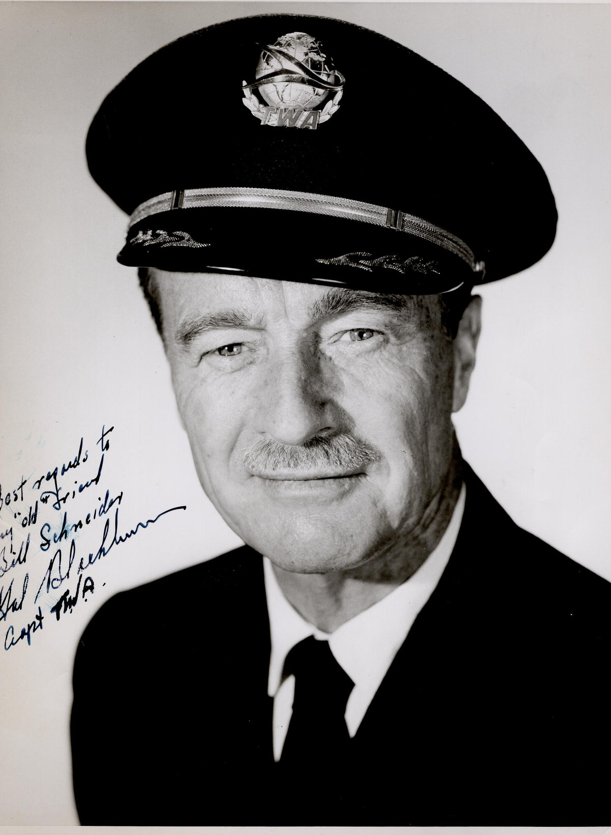 US Circa 1960 Photo Signed by Captain  Harold "Blackie" F. Blackburn, Pioneer Aviator
