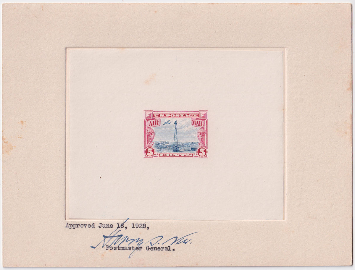 US 1928 C11 Large Die Proof on India Paper Signed by PMG Harry S. New