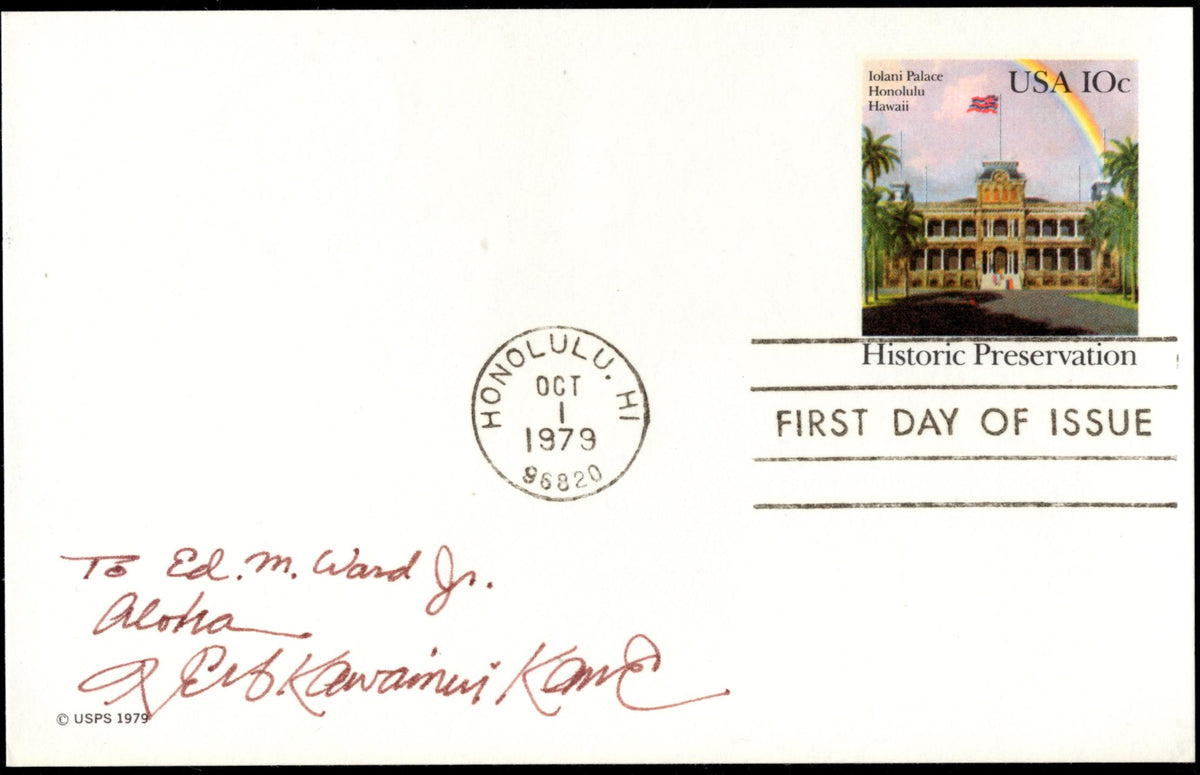 US 1979 UX81 FDC signed by the Designer, Herb K. Kāme